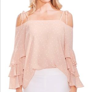 Vince Camuto Scattered Polka Dot Off the Shoulder Blouse